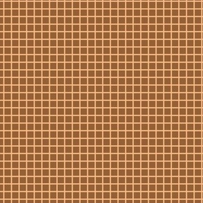 Small Grid Pattern - Cinnamon Spice and OrangeSherbet