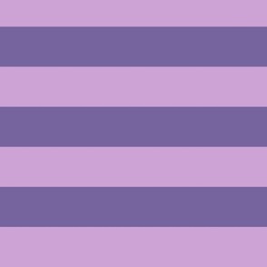 Large Horizontal Awning Stripe Pattern - Pale Lavender and Mystic Purple