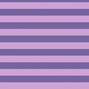 Horizontal Awning Stripe Pattern - Pale Lavender and Mystic Purple