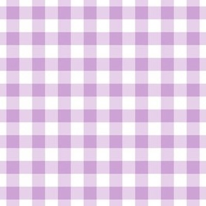 Gingham Pattern - Pale Lavender and White