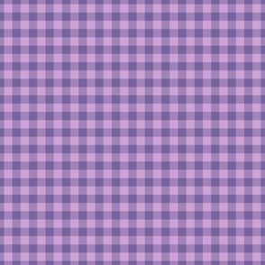 Small Gingham Pattern - Pale Lavender and Mystic Purple