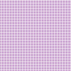Small Grid Pattern - Pale Lavender and White