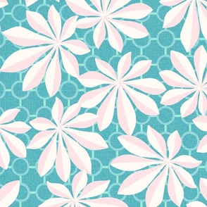 kew glasshouse turquoise pink XL wallpaper scale by Pippa Shaw