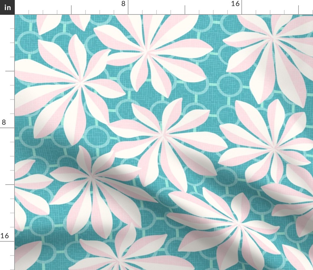 kew glasshouse turquoise pink XL wallpaper scale by Pippa Shaw
