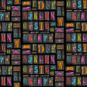 Multicolor Print Block Alphabet