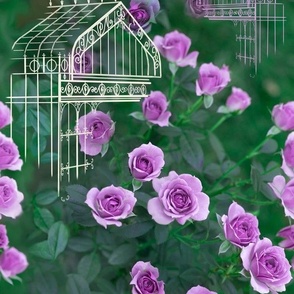 Large Size of Victorian Conservatory Greenhouse with Violet Roses