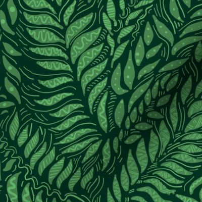 Midnight Green Palm Leaf