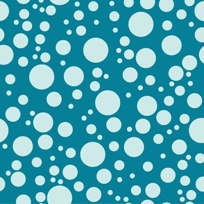 1960s Retro Psychedelic Bubbles on Teal