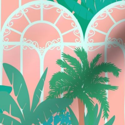 tropical victorian greenhouse - pink