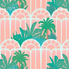 tropical victorian greenhouse - pink