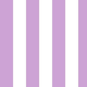 Large Vertical Awning Stripe Pattern - Pale Lavender and White