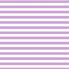 Horizontal Bengal Stripe Pattern - Pale Lavender and White