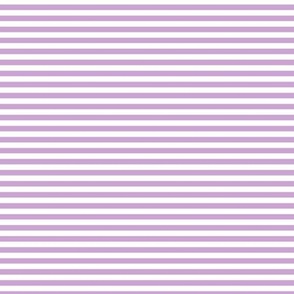 Small Horizontal Bengal Stripe Pattern - Pale Lavender and White