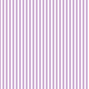 Small Vertical Bengal Stripe Pattern - Pale Lavender and White