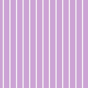 Vertical Pin Stripe Pattern - Pale Lavender and White