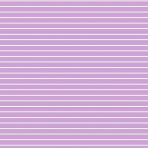 Small Horizontal Pin Stripe Pattern - Pale Lavender and White