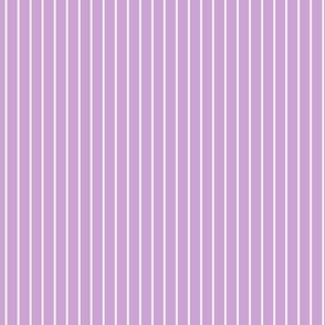 Small Vertical Pin Stripe Pattern - Pale Lavender and White
