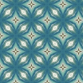 Abstract Geometric Design in Aqua, Teal & Olive Large