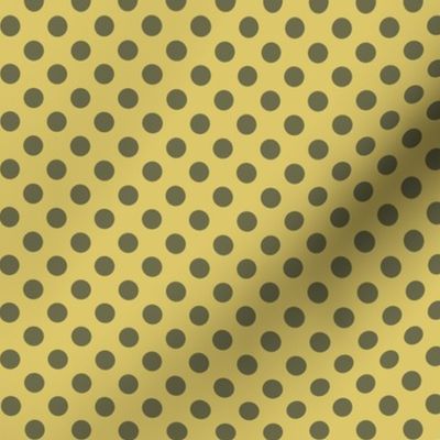 Polka Dots in Mustard & Olive Small