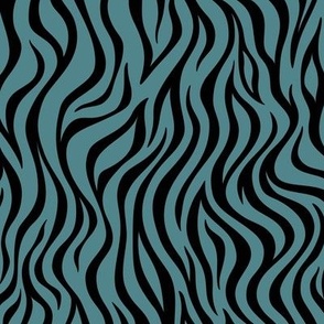 Zebra Stripe  Pattern - Smoky Blue and Black