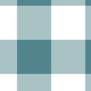 Extra Jumbo Gingham Pattern - Smoky Blue and White