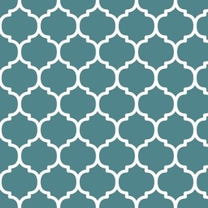 Moroccan Tile Pattern - Smoky Blue and White