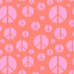 Peace Sign Stamps in Tonal Coral Pink