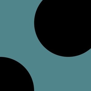 Jumbo Polka Dot Pattern - Smoky Blue and Black