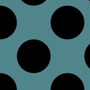 Large Polka Dot Pattern - Smoky Blue and Black