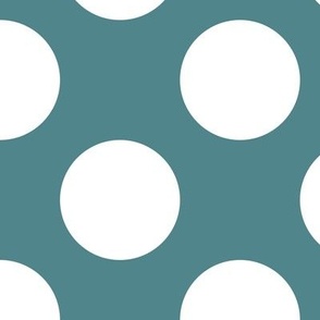 Large Polka Dot Pattern - Smoky Blue and White