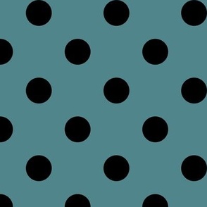Big Polka Dot Pattern - Smoky Blue and Black