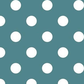 Big Polka Dot Pattern - Smoky Blue and White
