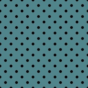 Small Polka Dot Pattern - Smoky Blue and Black