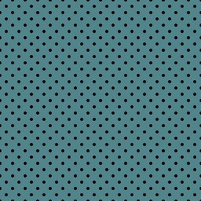 Tiny Polka Dot Pattern - Smoky Blue and Black