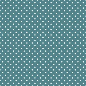 Tiny Polka Dot Pattern - Smoky Blue and White