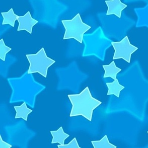 Large Starry Bokeh Pattern - True Blue Color