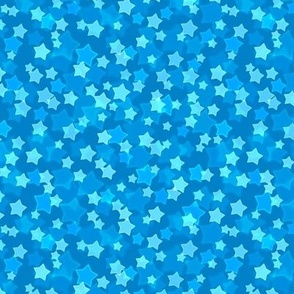 Small Starry Bokeh Pattern - True Blue Color