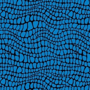 Alligator Pattern - True Blue and Black