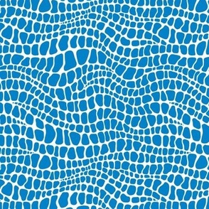 Alligator Pattern - True Blue and White