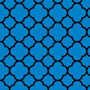 Quatrefoil Pattern - True Blue and Black