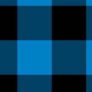 Extra Jumbo Gingham Pattern - True Blue and Black
