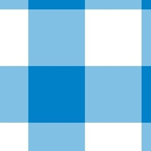 Extra Jumbo Gingham Pattern - True Blue and White