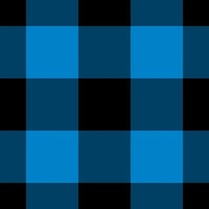 Jumbo Gingham Pattern - True Blue and Black
