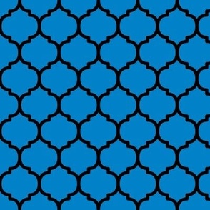 Moroccan Tile Pattern - True Blue and Black