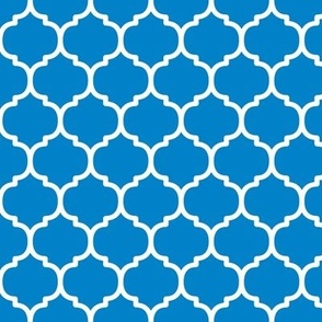 Moroccan Tile Pattern - True Blue and White