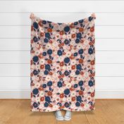 Terracotta and Navy Floral