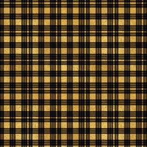 Bright Faux Goldberry Foil and Black MacLeod Tartan Plaid 