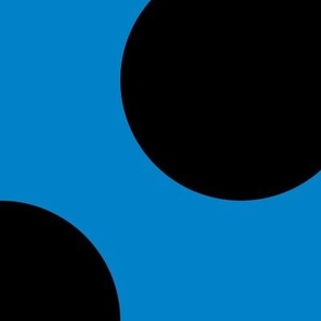 Jumbo Polka Dot Pattern - True Blue and Black