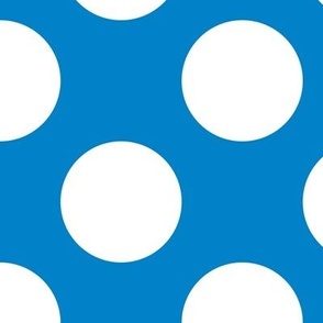 Large Polka Dot Pattern - True Blue and White