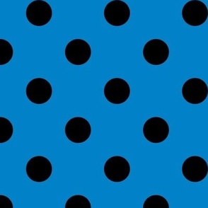 Big Polka Dot Pattern - True Blue and Black